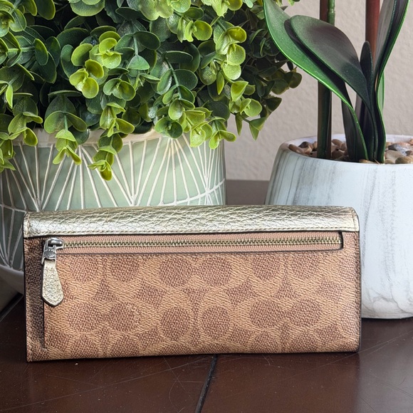 Coach Gold brown leather wallet - Picture 3 of 11